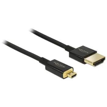 Kabllo HDMI DELOCK / HDMI-A Plug → HDMI Micro-D Plug / High Speed with Ethernet / 3D / 4K / 2.0m / Slim Premium – Zezë
