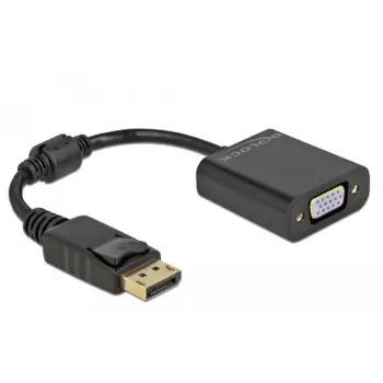 Adapter DisplayPort në VGA DeLOCK 0.15m i zi