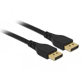 Kabllo DisplayPort DeLOCK 2m, 8K, pa latch, e zezë