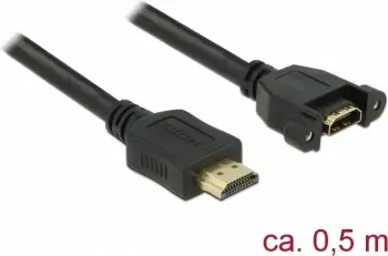 Kabllo HDMI zgjatues DeLOCK 85463, 0.5m, 4K, e zezë
