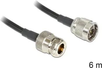 Kabllo antene DeLOCK LMR195, 6m, N mashkull në N femër, e zezë