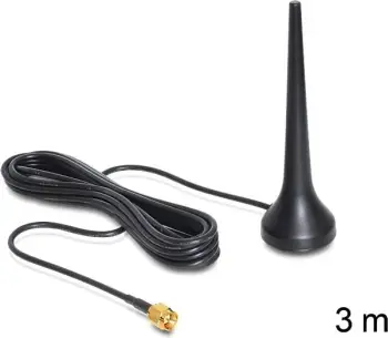 Antenë GSM/UMTS DeLOCK sixband, RP-SMA, 2 dBi, omnidireksionale, 3m, e zezë