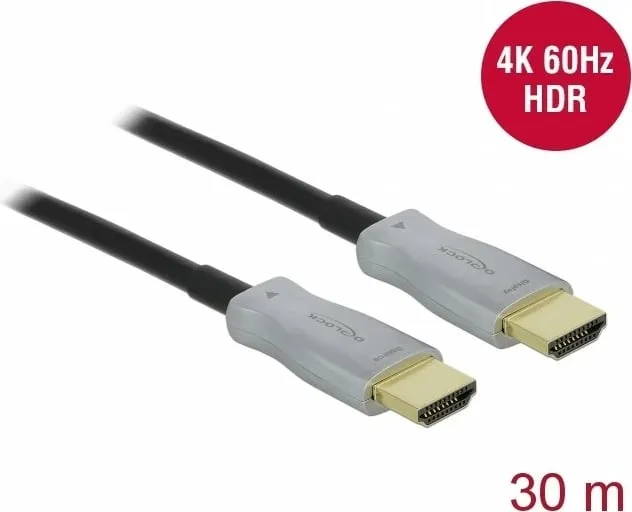 Kabllo HDMI optik DeLOCK 30m, 4K, 18 Gbit/s, e zezë - 2