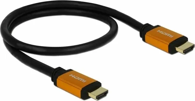 Kabllo HDMI DeLOCK 85726, 0.5m, 48 Gbit/s, 8K, e zezë/artë - 1