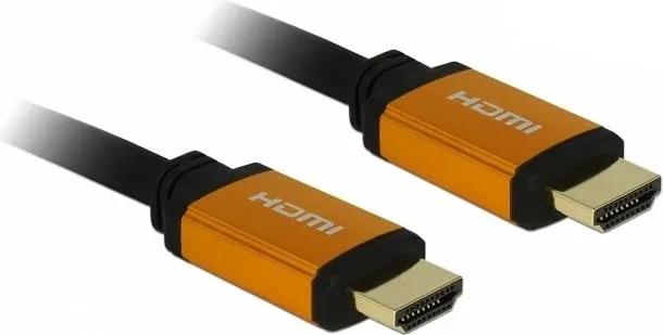 Kabllo HDMI DeLOCK 85726, 0.5m, 48 Gbit/s, 8K, e zezë/artë - 2
