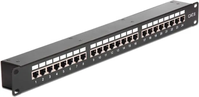 Patch panel DeLOCK 43295, 24 porta, Cat6, 1U, e zezë - 1