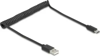 USB kabllo DeLOCK 90368, USB A në USB C, 0.75m, USB 2.0, e zezë