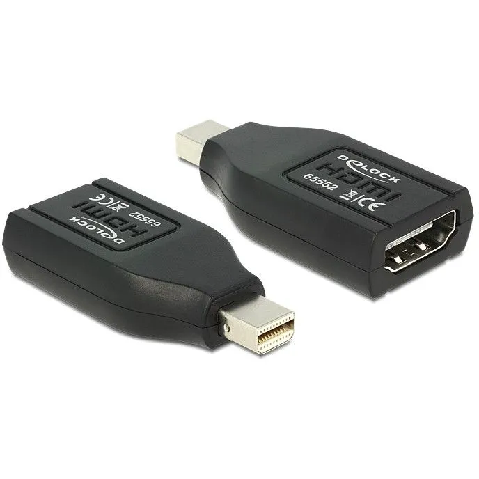 Adapter DeLOCK 65552 mini DisplayPort në HDMI, e zezë - 1