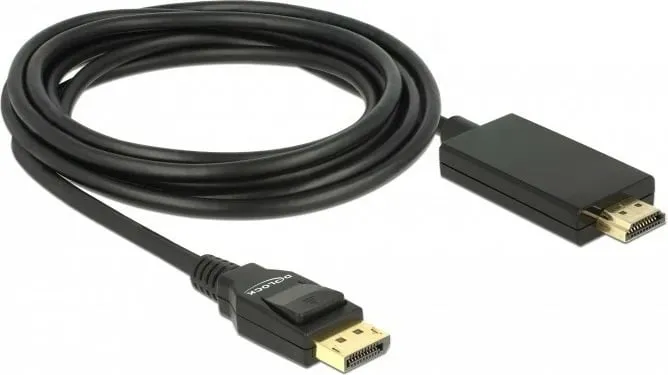 Kabëll DisplayPort në HDMI DeLOCK 85318, 3m, i zi - 1