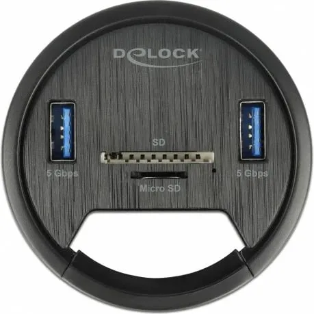 USB hub DeLOCK 2 port, card reader SD/MicroSD, i zi - 2