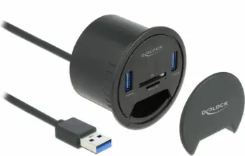 USB hub DeLOCK 2 port, card reader SD/MicroSD, i zi