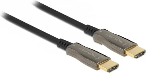 Kabllo HDMI optik aktiv DeLOCK 25m, 8K, 48 Gbit/s, e zezë/argjendtë - 1