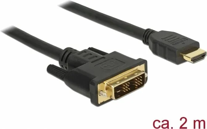 Kabllo HDMI në DVI-D DeLOCK 85584, 2m, gold plated - 2