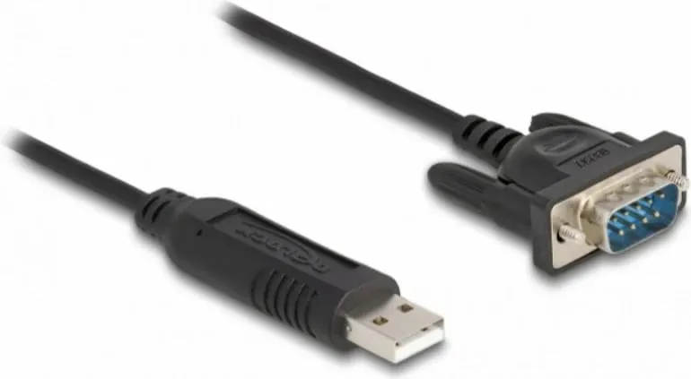 Kabllo adapter USB në RS-232 DeLOCK 0.5m, e zezë - 1