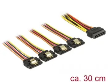 Kabllo Delock SATA 15-pin - SATA 15-pin x4, 0.3m