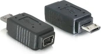 Përshtatës Delock microUSB - miniUSB, i zi - 1