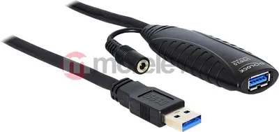 Kabllo DeLock USB-A - USB-A, 10m, e zezë - 1