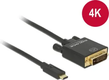 Kabllo USB Delock USB-C - DVI-D, 1 m, e zezë (85320)