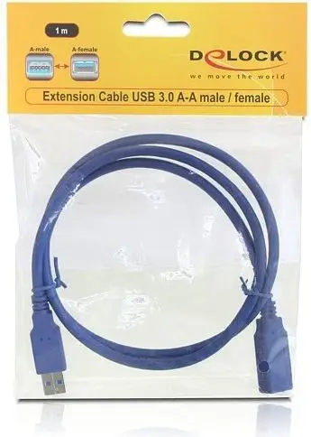Kabllo USB DeLock (82538), USB-A në USB-A, 1 m, e kaltër