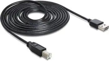 Kabllo Delock USB-A - USB-B, 3m, e zezë