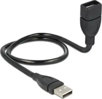 Kabllo Delock ShapeCable USB, MF, 0.5m, e zezë