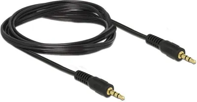 Kabllo Delock Jack 3.5mm - Jack 3.5mm, 2.5m, e zezë - 2