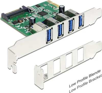 Kontrollues Delock PCIe 2.0 x1 - 4x USB 3.0 (89360) - 1