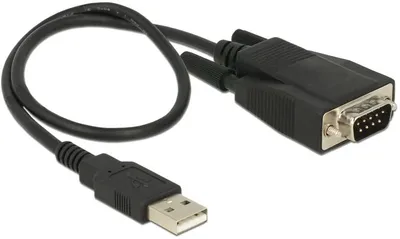 Kabllo Delock USB-A në RS-232, 0.35m, e zezë - 1