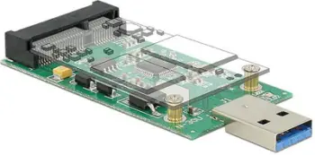 Konvertues Delock USB në mSATA, 76x42x7mm, i zi