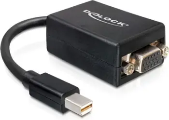 Përshtatës Delock DisplayPort Mini AV D-Sub (VGA) (65256), i zi