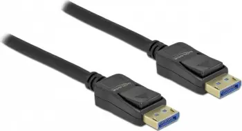 Kabëll DisplayPort DeLOCK 10K 60 Hz 54 Gbps 1 m, i zi