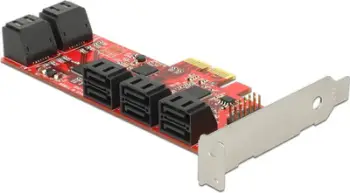 Kartë kontrolluese Delock 89384, 10x SATA3, low profile, e zezë