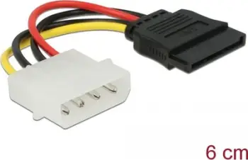 Kabllo energjie Delock Molex - SATA, 0.06m, Multicolor