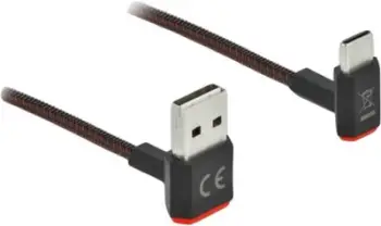 Kabllo USB Delock EASY USB 2.0, Type A në USB Type C këndore, 0.5 m, e zezë