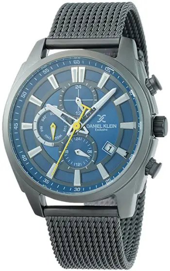 Orë dore për meshkuj Daniel Klein Exclusive DK12332-6, e zezë