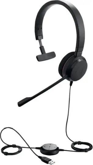 Kufje mono Jabra Evolve 20 UC, USB-A/USB-C/3.5mm, të zeza