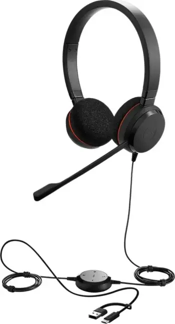 Kufje me mikrofon, Jabra Evolve 20 4999-829-269, USB, stereo, me kontrollor në kabllo, e zezë