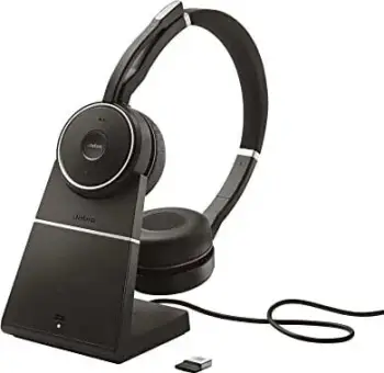 Kufje me mikrofon, Jabra, EV752S4 / 7599-848-199, wireless me bazë karikimi dhe USB dongle, e zezë