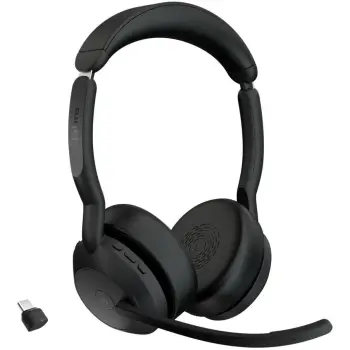 Kufje me mikrofon mbi-vesh, Jabra, EV255S6 25599-999-899, stereo pa kabllo me boom, dongle USB-C, e zezë