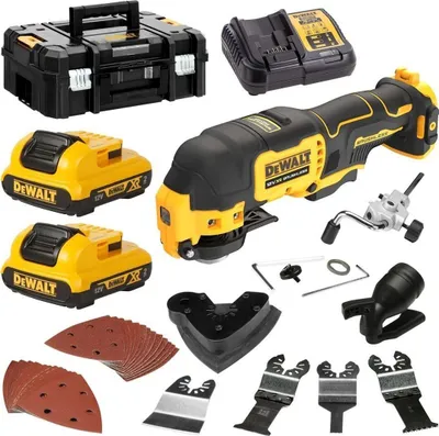 Mjet multifunksional Dewalt DCS353D2, 12V, 2 bateri 2Ah, i verdhë - 2