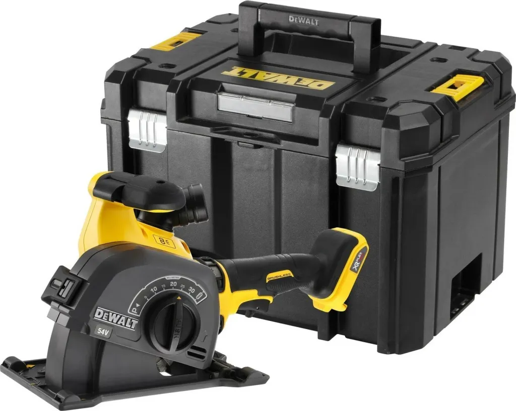 Makineri prerëse kanalesh DeWALT Flexvolt 54V, me valixhe, e zezë/verdhe - 1