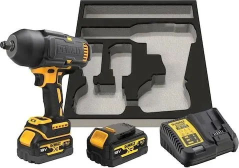 Çelës goditës me bateri Dewalt XR 18V, 1/2", 2x5.0Ah, i verdhë - 2