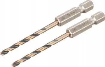Set spiralesh metali DeWalt DT20602, 3.0mm, bisht HEX 1/4", black and gold