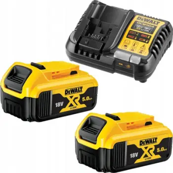Karikues Dewalt DCB1104 & Bateri Dewalt DCB1104P2, 2 x 5.0 Ah