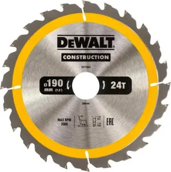 Sharrë rrethore për dru Dewalt (DT1944-QZ), 190x30mm, 24 dhëmbë