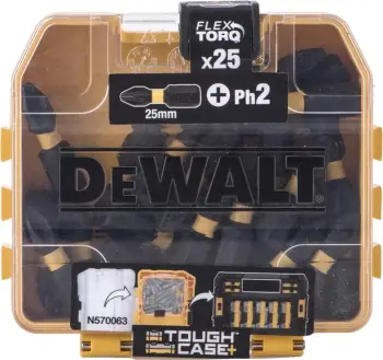 Set i majeve për vegla pune Dewalt DT70555T-QZ, PH2 x 25mm, 1/4", 25 copë