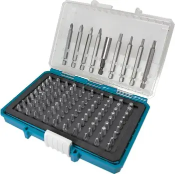 Set bitash Makita P-81050, 99 copë, Phillips/Pozidriv/Torx/Hexagon, me kuti bartëse