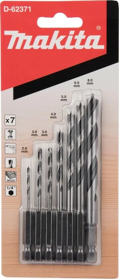 Set burgji Makita 7 copë 1/4 për dru - 1