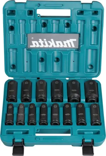 Set çelësash goditës Makita E-16586 Impact Black, 14 copë, lidhje 1/2", në kuti
