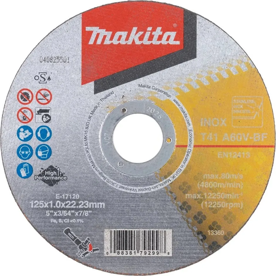 Disk prerës Makita INOX 125x1.0mm, 12 copë - 1